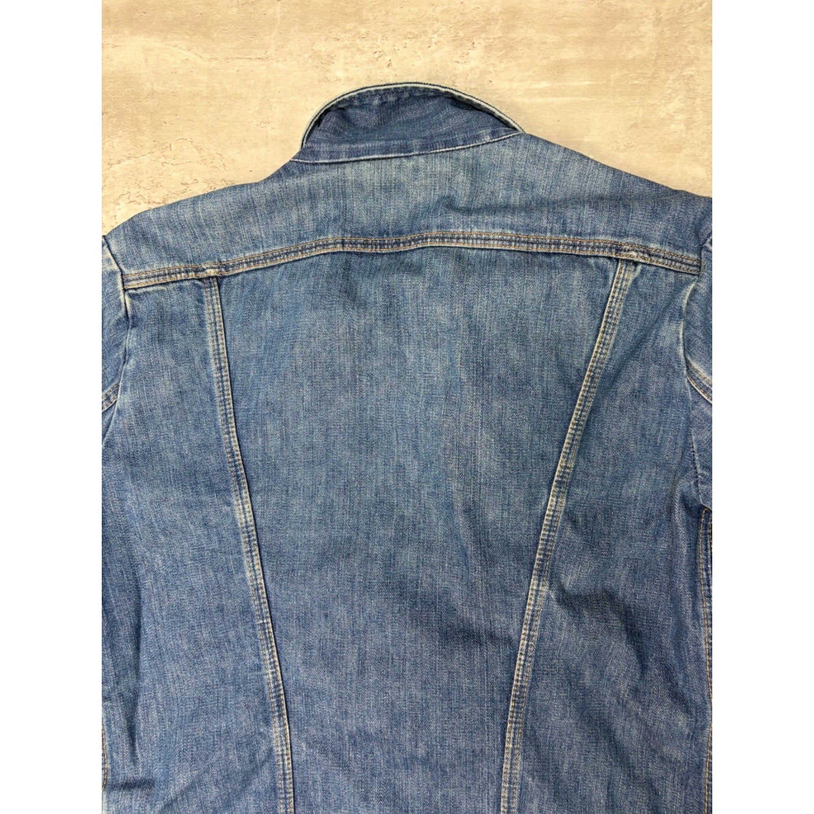 Vintage 1970s Wrangler Dark Wash Denim 4 Pocket Trucker Jacket Size Small