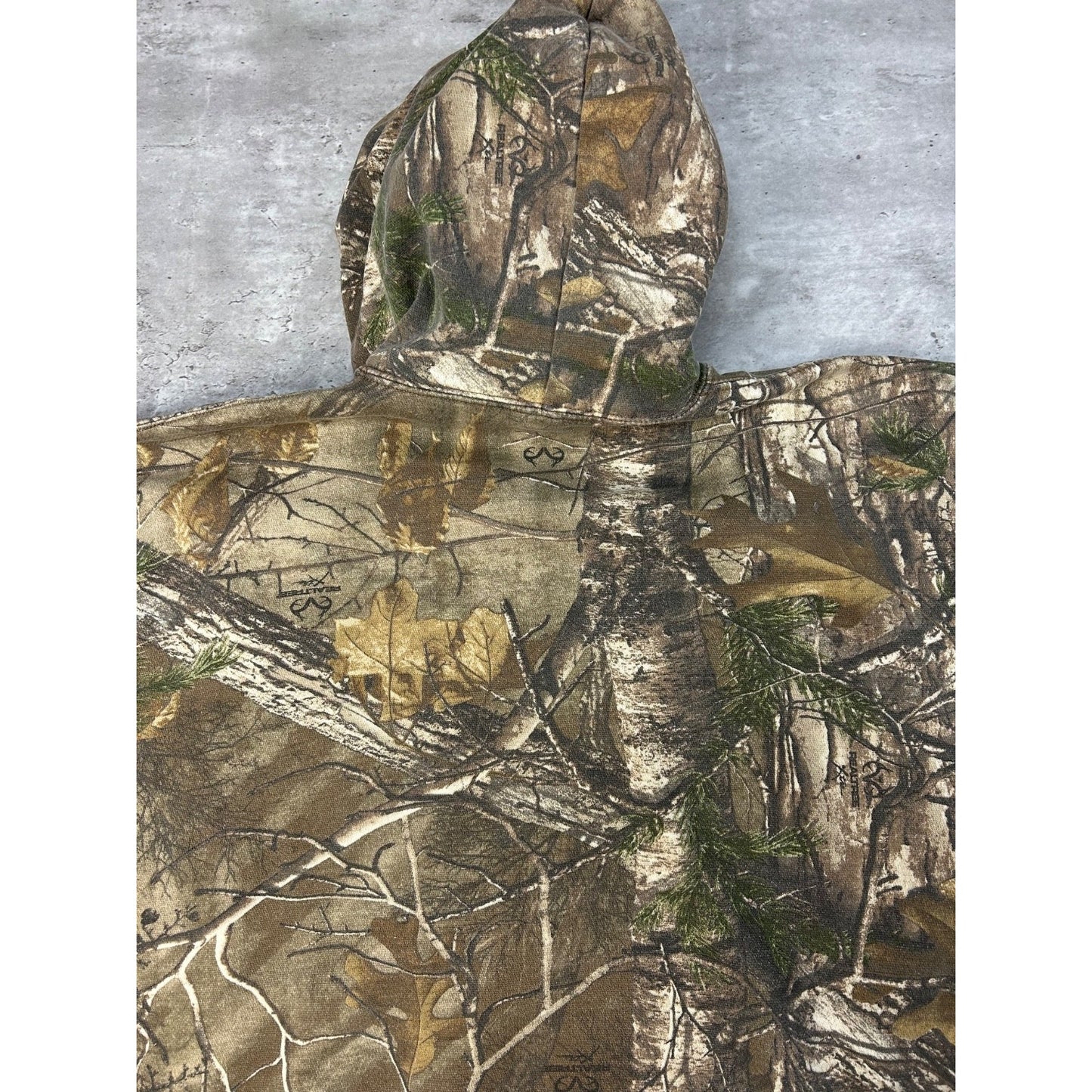 Vintage Realtree Xtra Tree Camo Hooded Hunting Sweatshirt Size Large