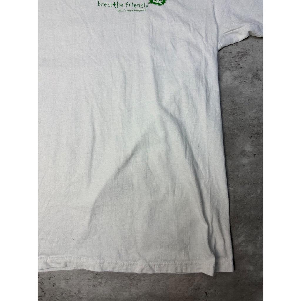 Vintage Tic Tac Breathe Friendly Candy Promo Spellout T-Shirt Size XL