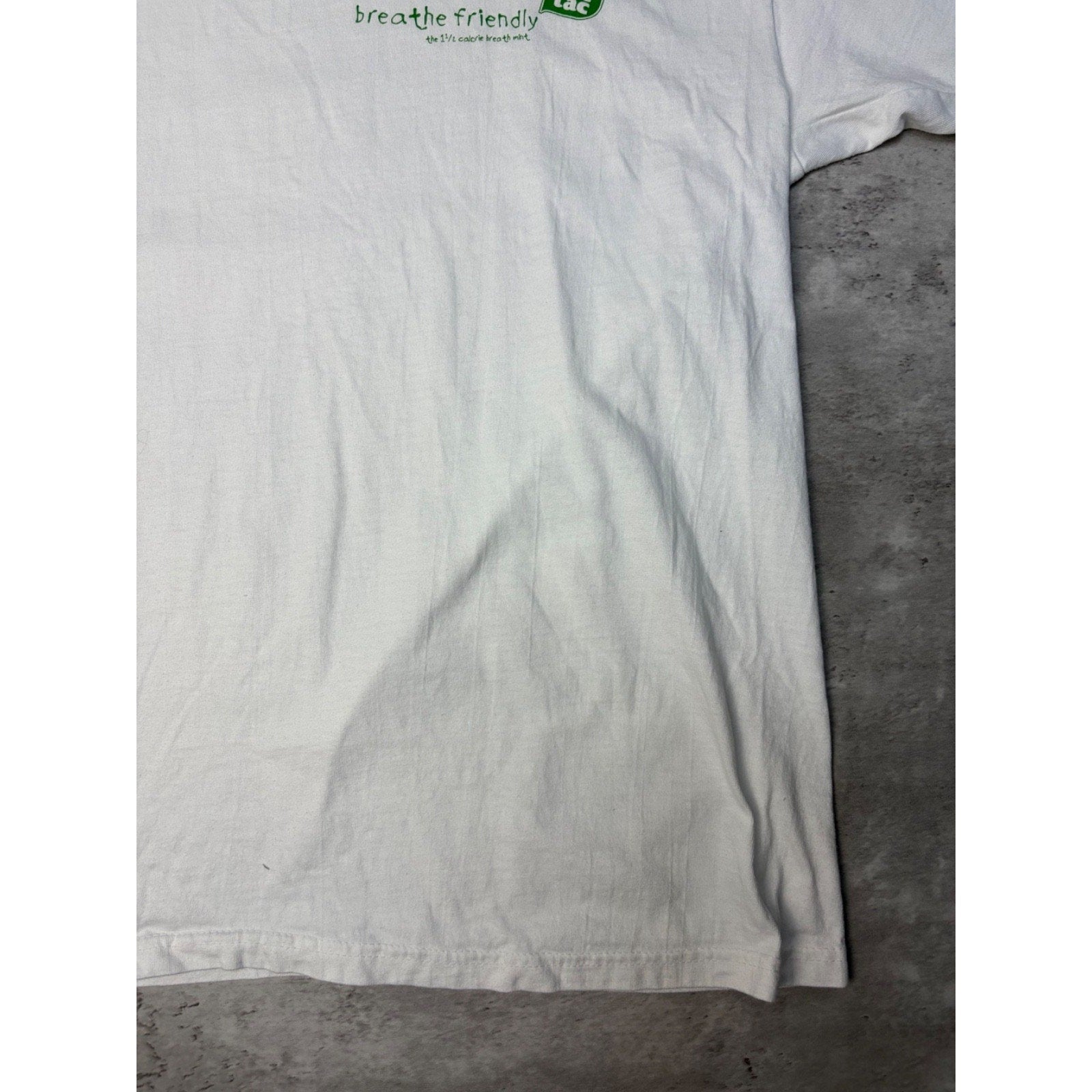 Vintage Tic Tac Breathe Friendly Candy Promo Spellout T-Shirt Size XL