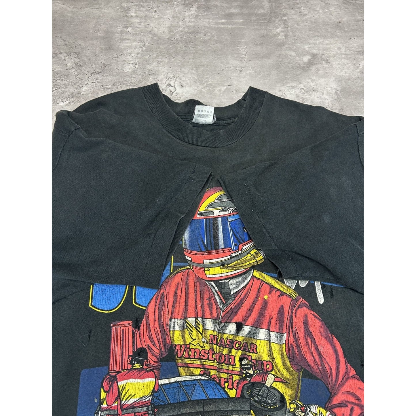 Vintage 1995 Nascar Winston Cup Series Racing Graphic T-Shirt Size 2XL Black