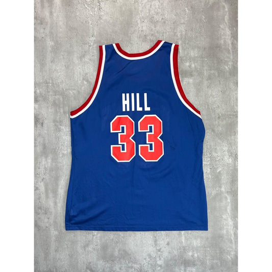 Vintage Grant Hill #33 Detroit Pistons NBA Champion Basketball Jersey Size XL