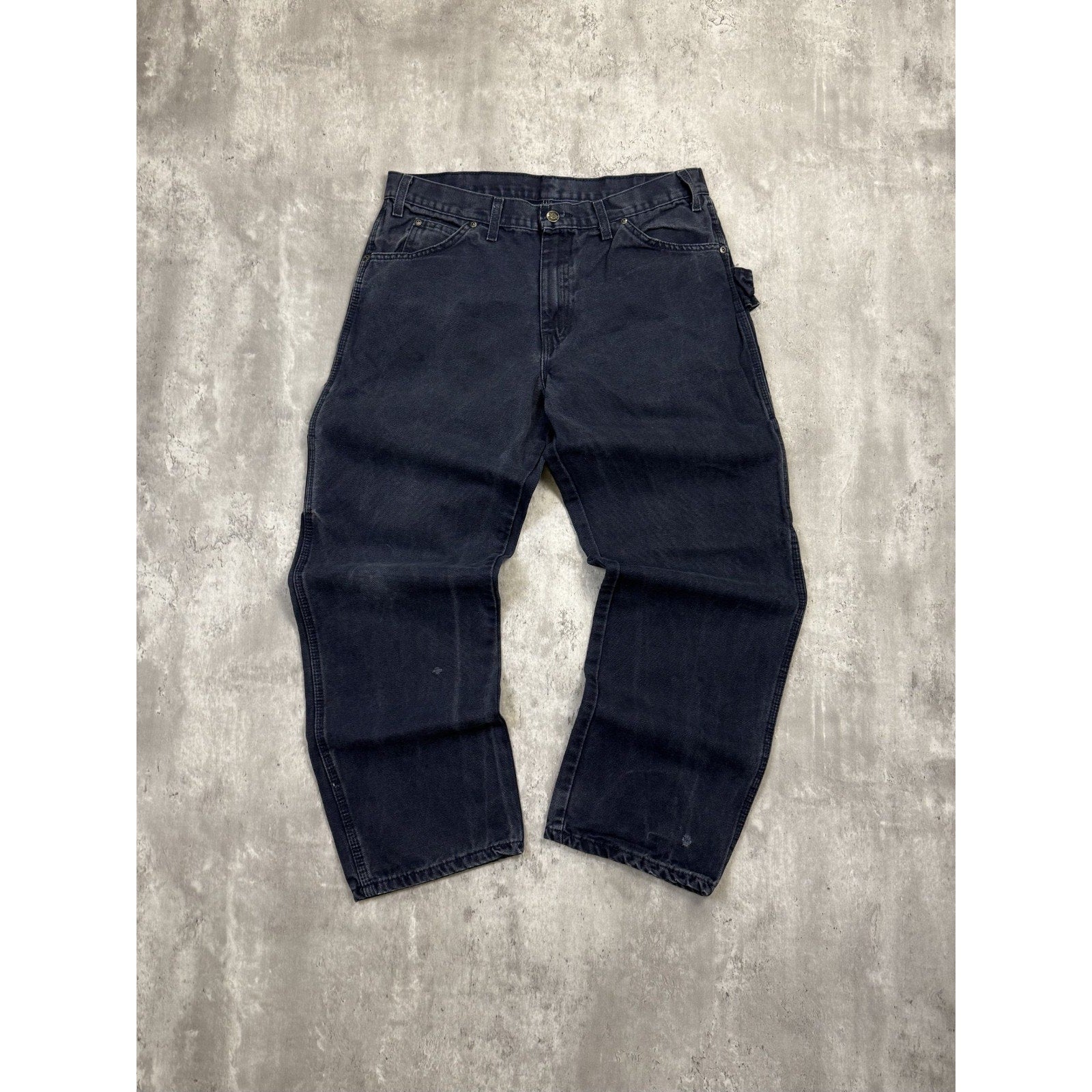 Vintage Dickies Canvas Workwear Navy Blue Carpenter Pants Size 34