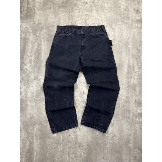 Vintage Dickies Canvas Workwear Navy Blue Carpenter Pants Size 34