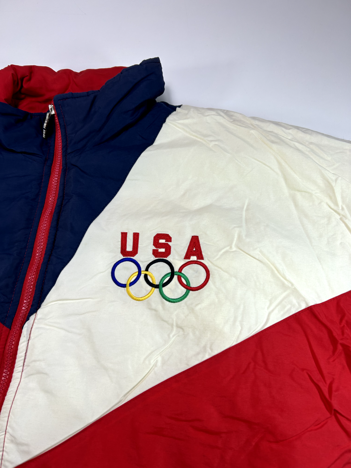 Vintage 90s Team USA Olympic Embroidered Insulated Starter Jacket Size Large