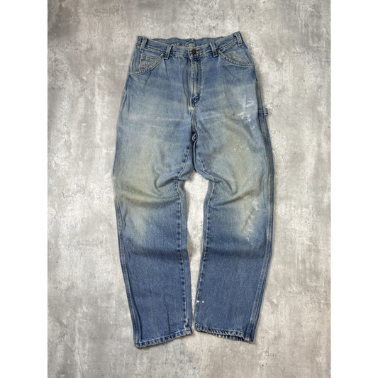 Vintage Dickies Medium Wash Denim Workwear Carpenter Pants Size 31 Blue