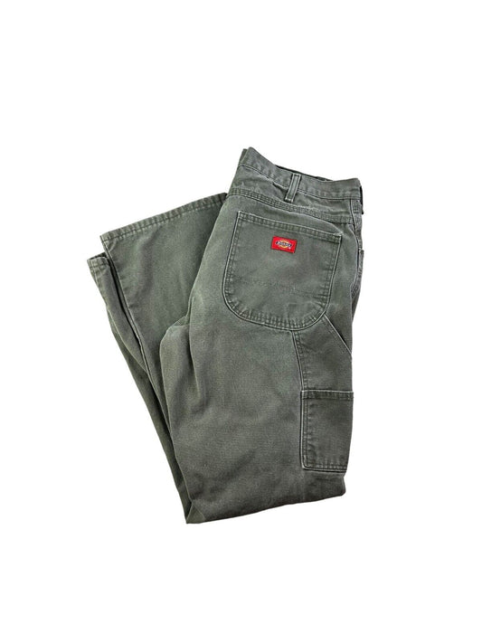 Vintage Dickies Canvas Workwear Carpenter Pants Size 36 Green