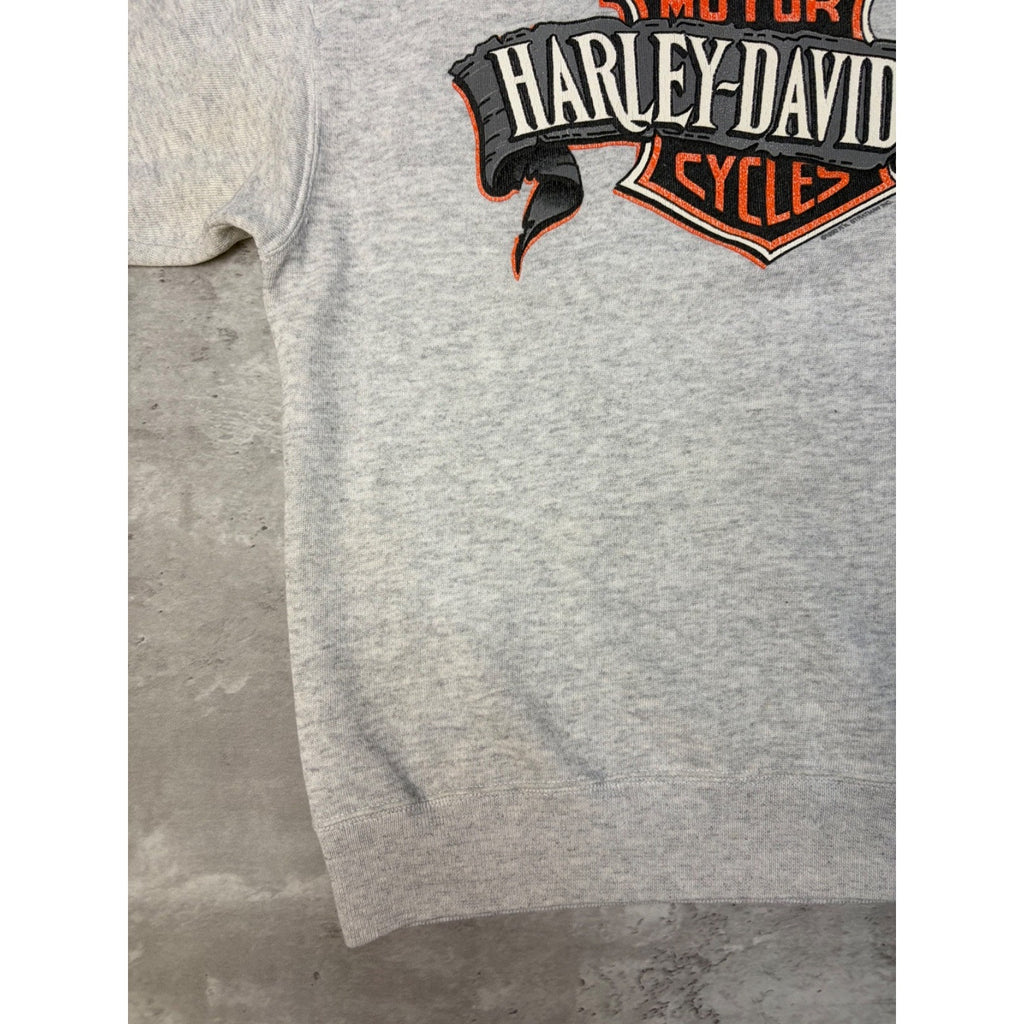 Vintage 1990 Harley Davidson Ribbon Graphic Spellout Sweatshirt Size Large