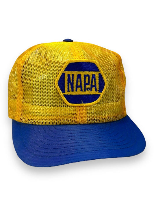 Vintage 80s NAPA Embroidered Patch Mesh Snapback Hat OSFA