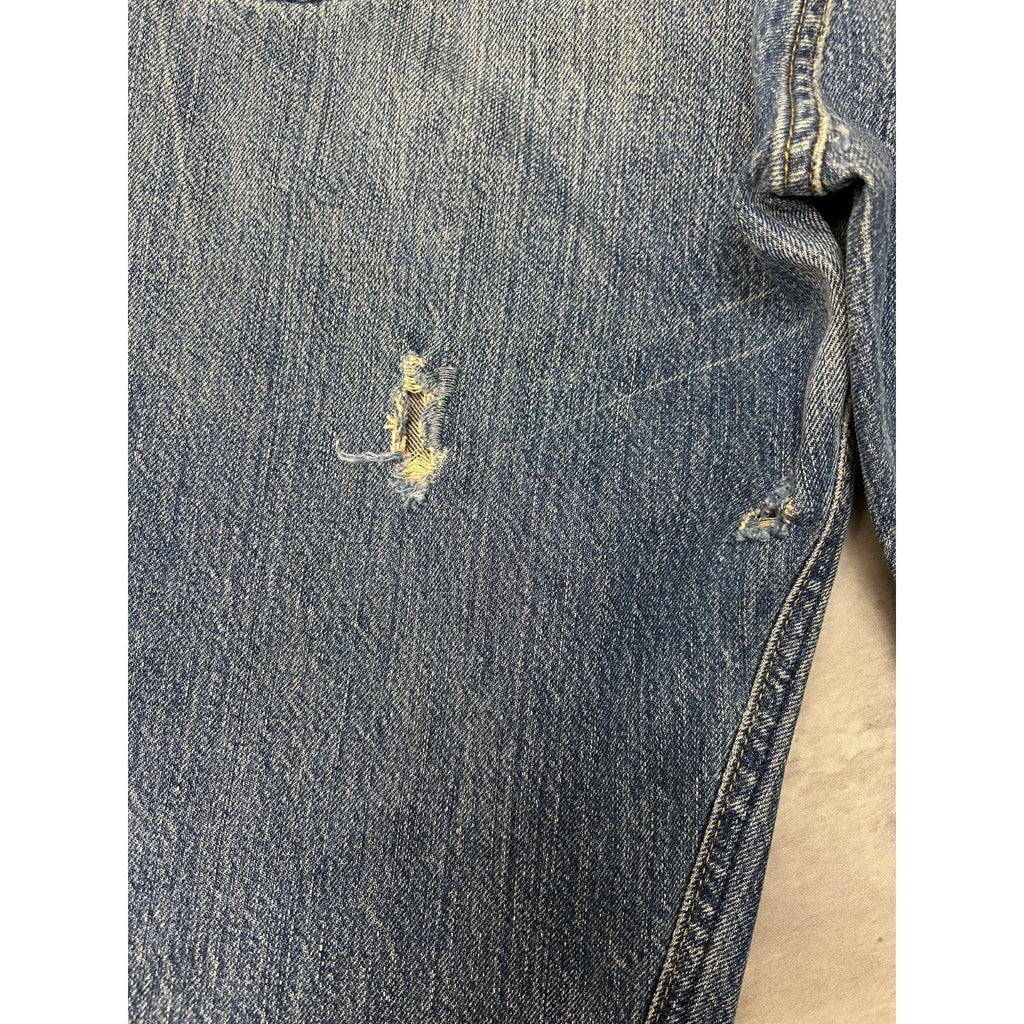 Vintage 2000s Polo Ralph Lauren Distressed Dark Wash Denim Pants Size 34