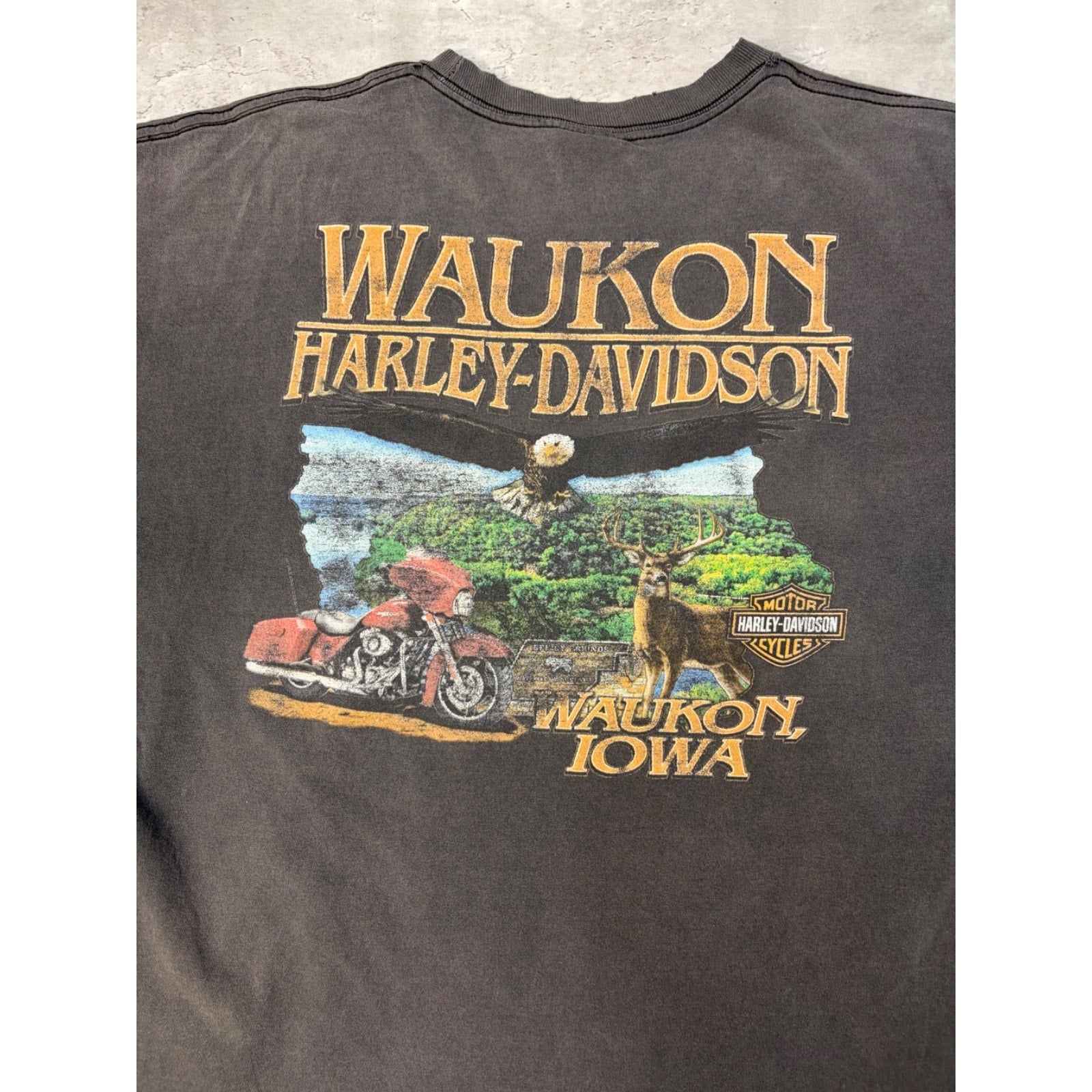 Vintage Harley Davidson Steampunk Spellout Graphic T-Shirt Size XL