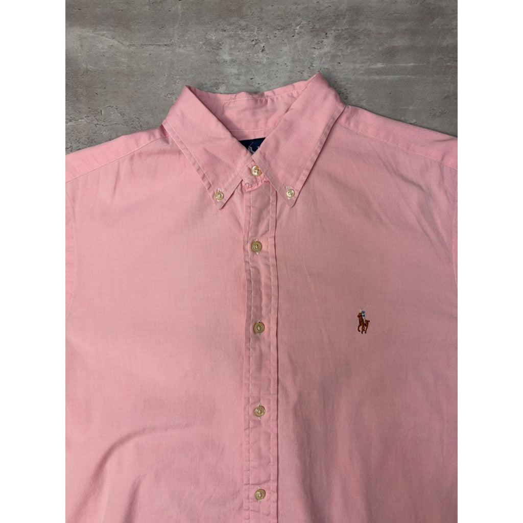 Vintage Polo Ralph Lauren Embroidered Pony Cropped Button Up Shirt Size Large