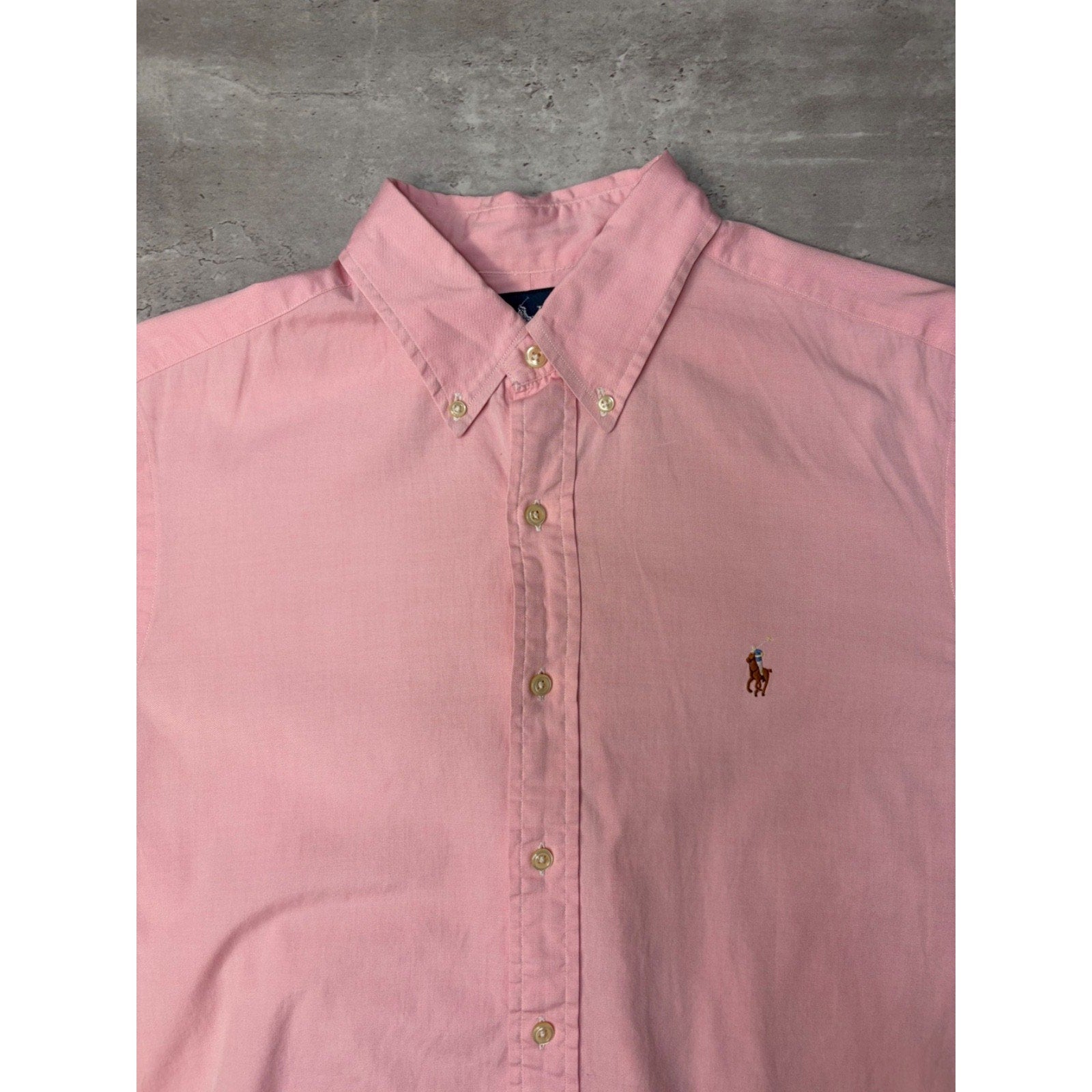 Vintage Polo Ralph Lauren Embroidered Pony Cropped Button Up Shirt Size Large