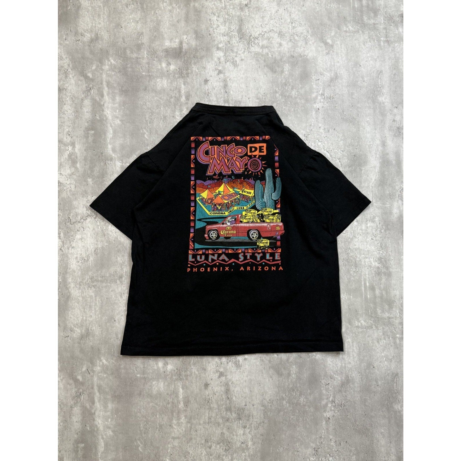 Vintage 90s Cinco De Mayo Arizan 1/4 Graphic Destination T-Shirt Size Large
