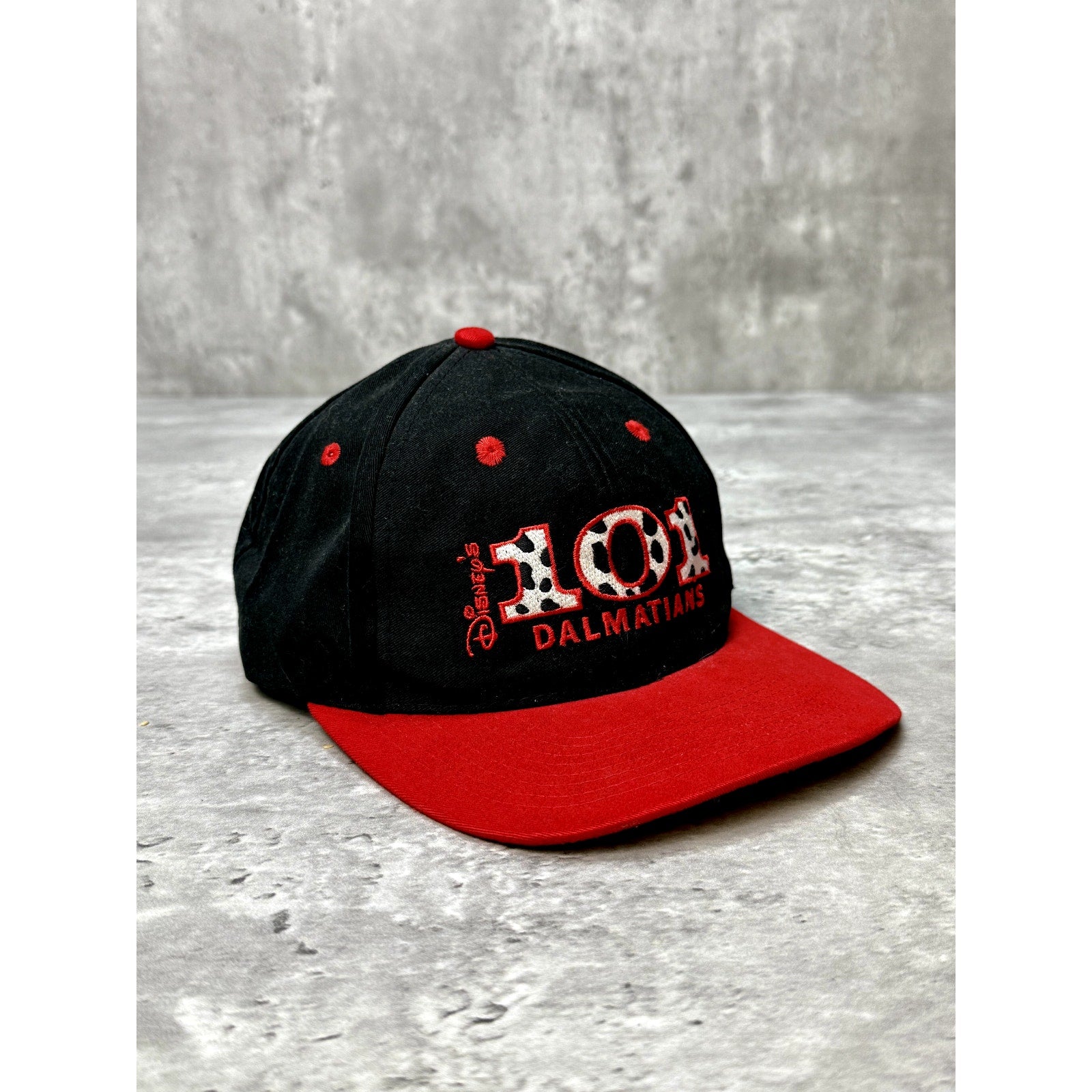 Vintage Disney 101 Dalmations Embroidered Logo Movie Promo Snapback Hat OSFA
