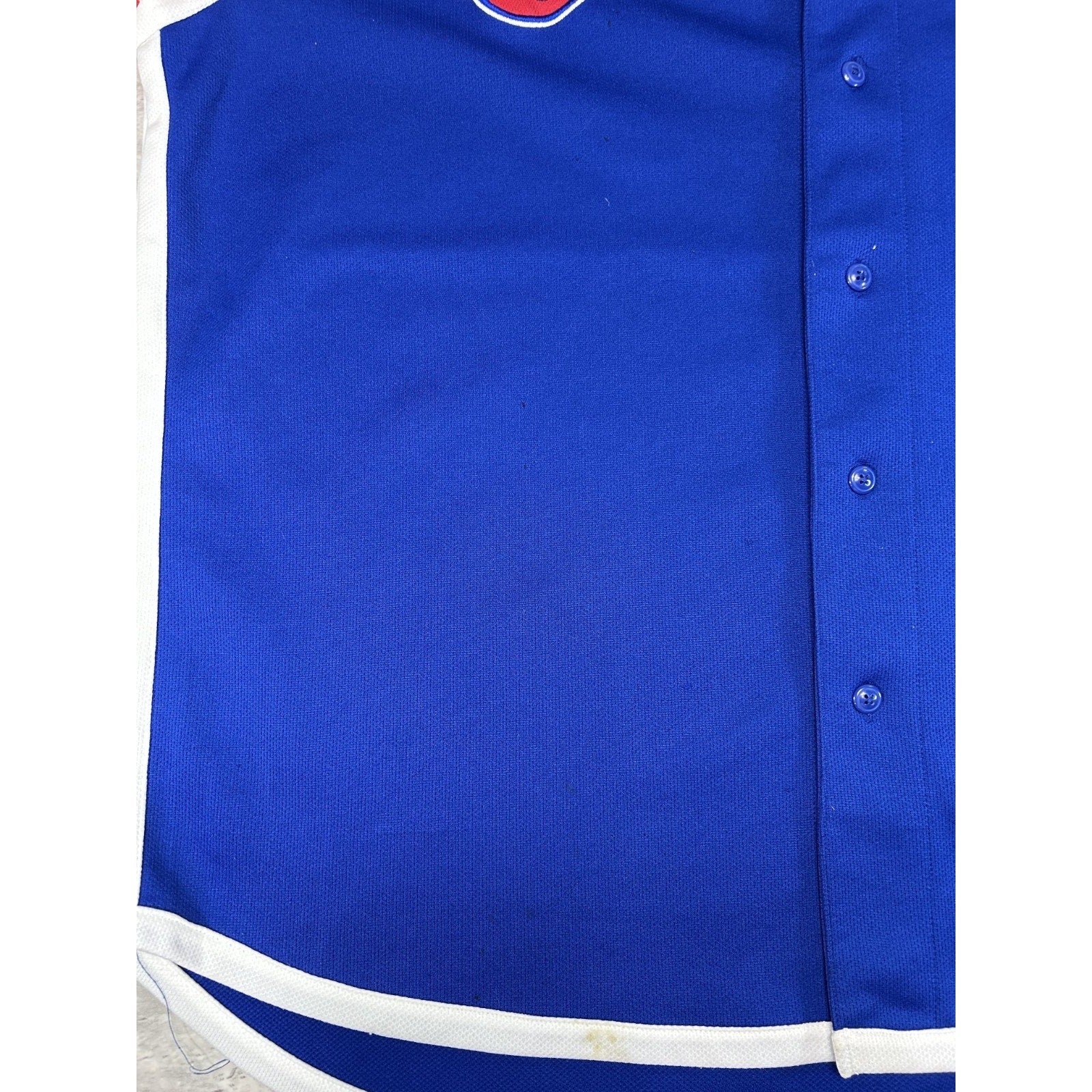 Vintage Chicago Cubs MLB Stitched Spellout Baseball Jersey Size XL Blue