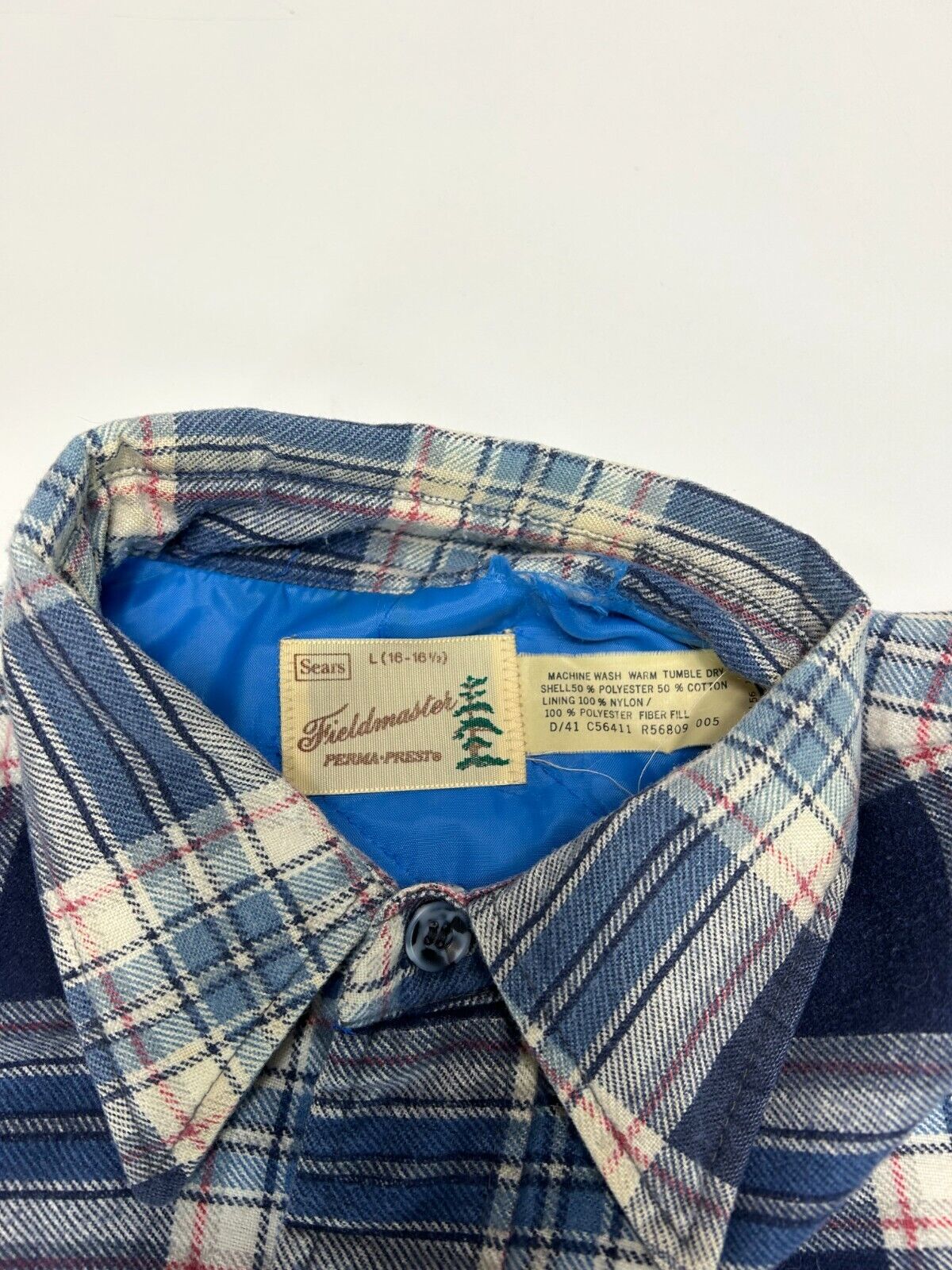 Vintage 70s/80s Sears Field Master Quilted lined Plaid Flannel Jacket Size Large