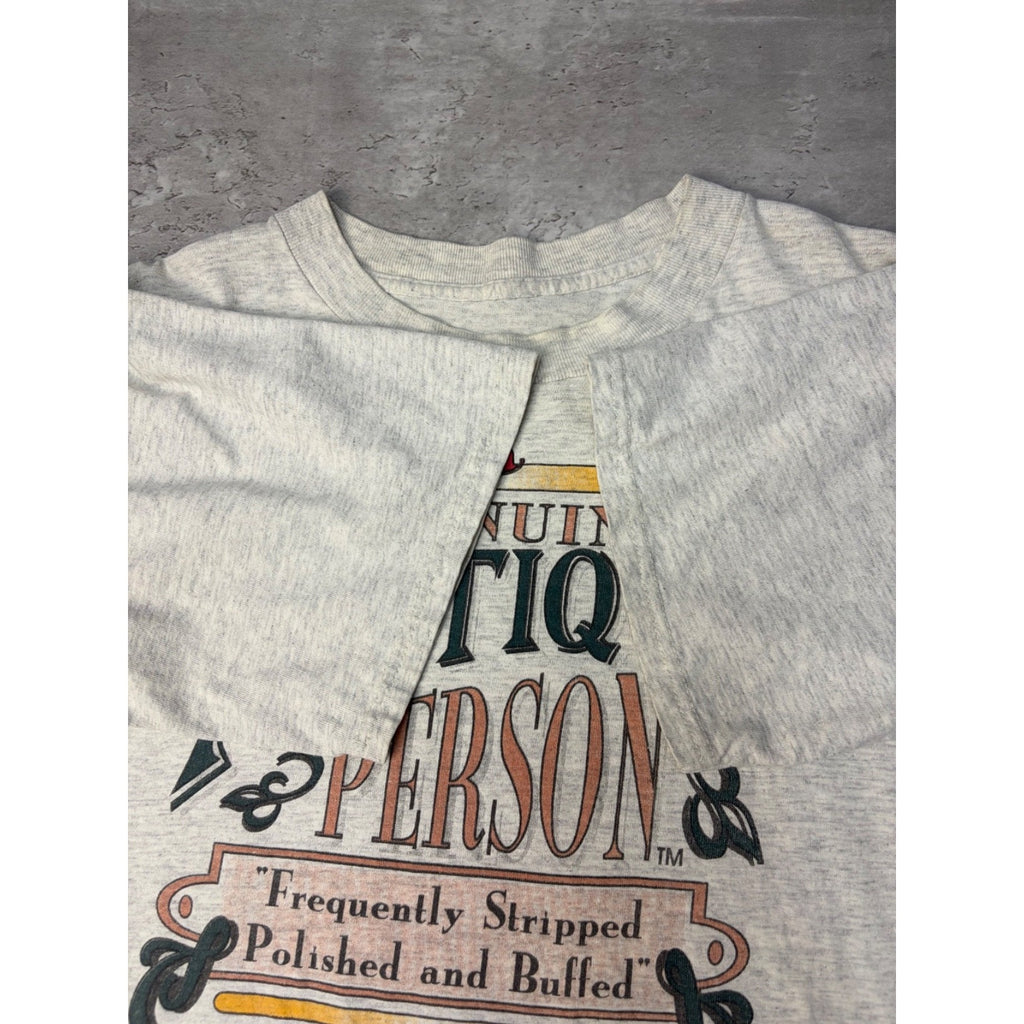 Vintage 1993 Genuine Antique Person Comedy Slogan Graphic T-Shirt Size Large