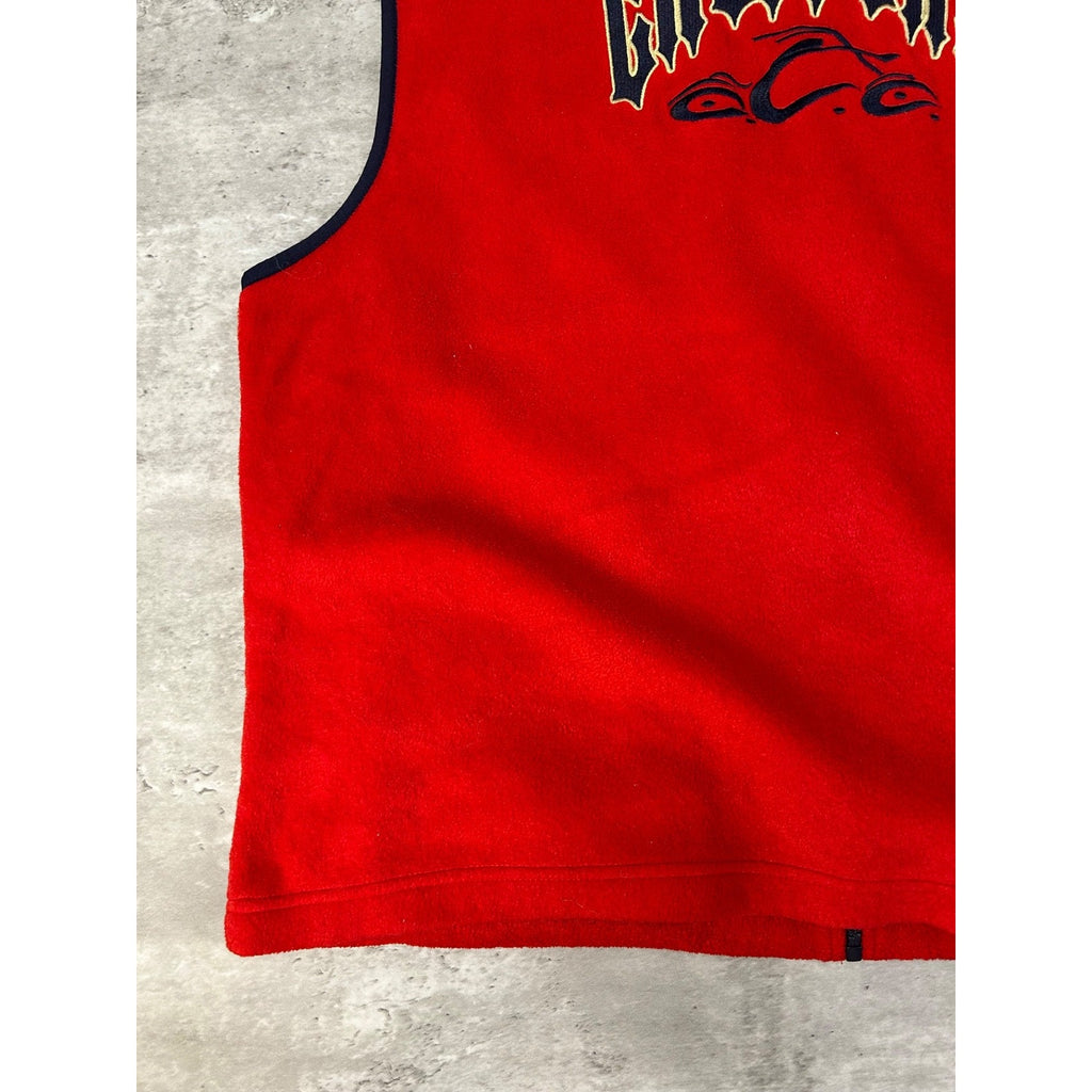 Vintage Orange County Choppers Embroidered Logo Fleece Sweatshirt Vest Sz Large