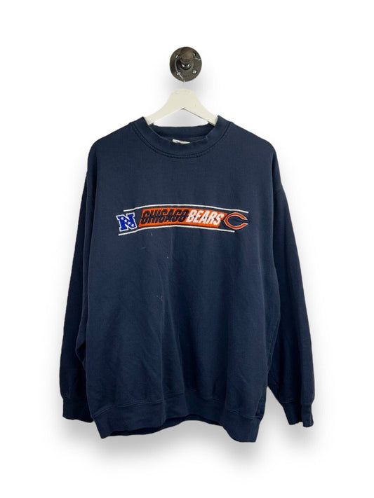 Chicago Bears NFL Embroidered Spellout Logo Crewneck Sweatshirt Size 2XL