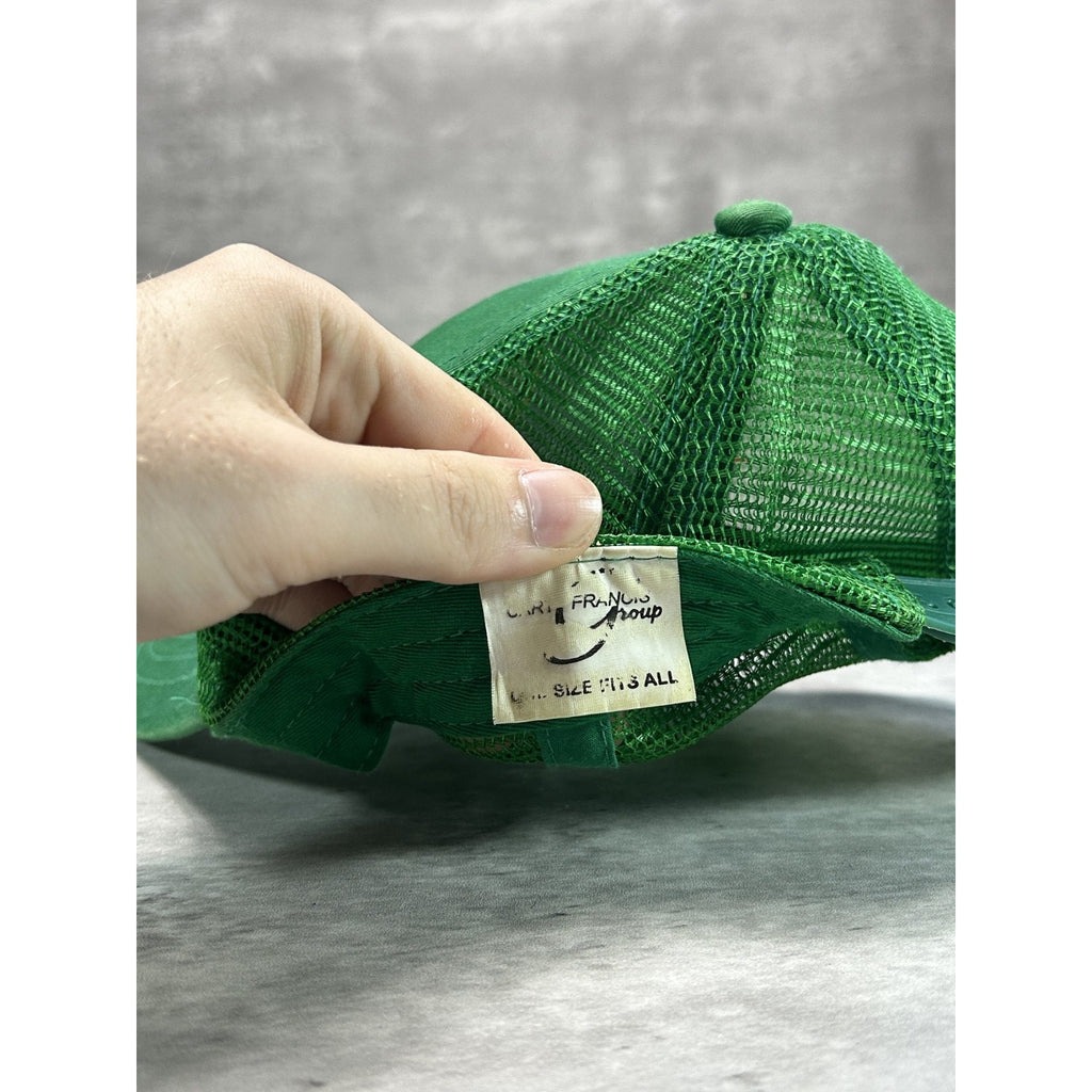 Vintage John Deere Embroidered Logo Trucker Snapback Hat OSFA Green