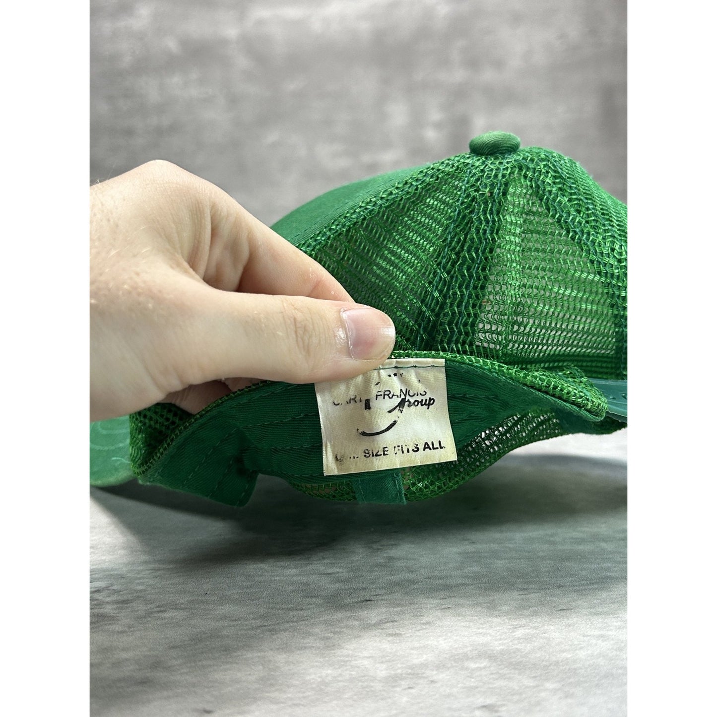 Vintage John Deere Embroidered Logo Trucker Snapback Hat OSFA Green