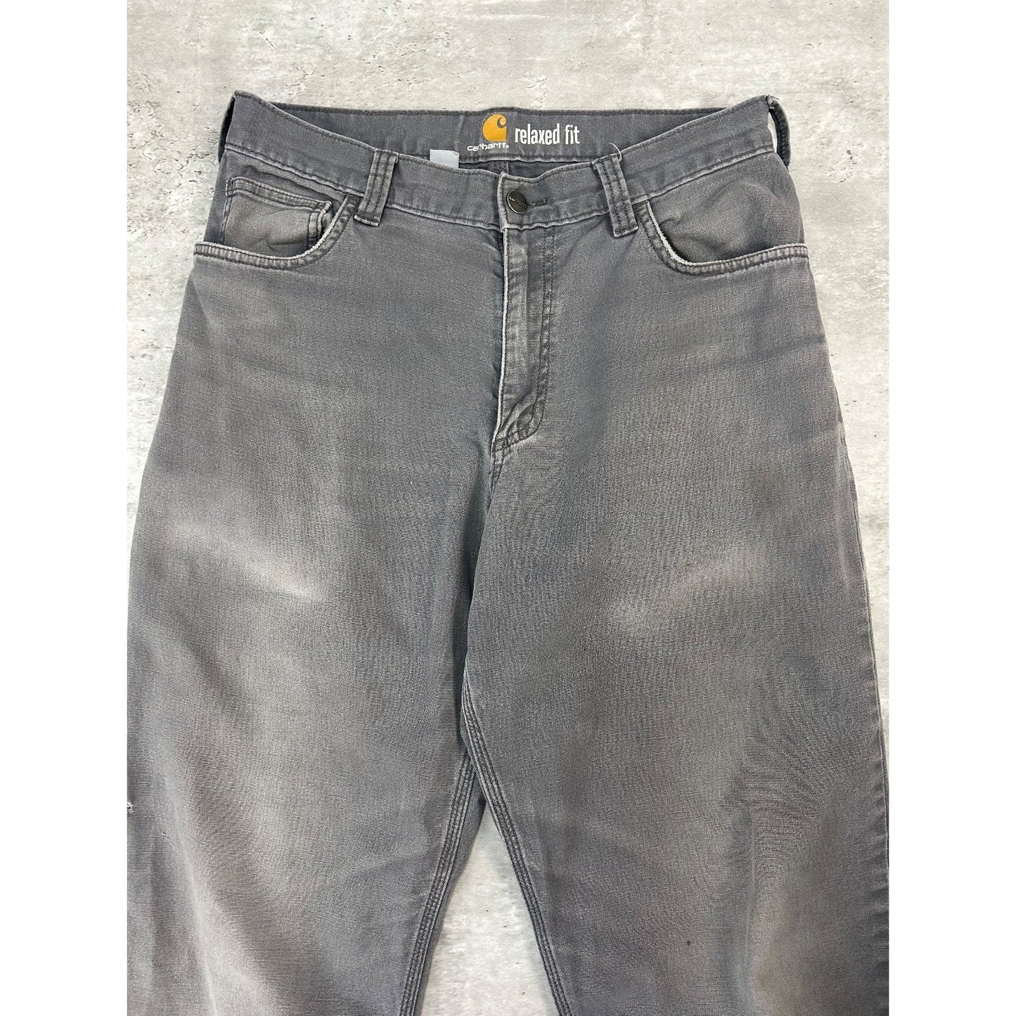 Carhartt Relaxed Fit Canvas Workwear Five Pocket Pants Size 30 Gray