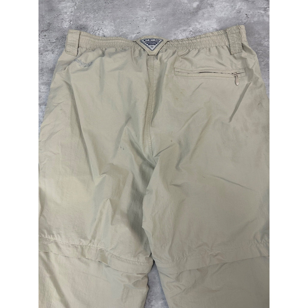 Vintage Columbia PFG Multi Pocket Convertible Nylon Fishing Pants Size Medium