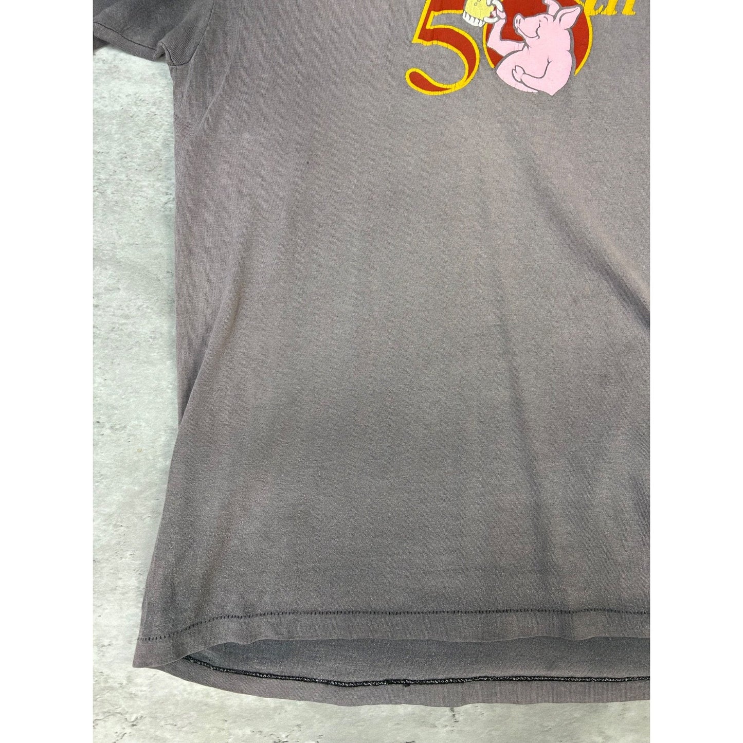 Vintage 90s Grubstake Bar & Grill Harley Parody Graphic T-Shirt Size Large Black