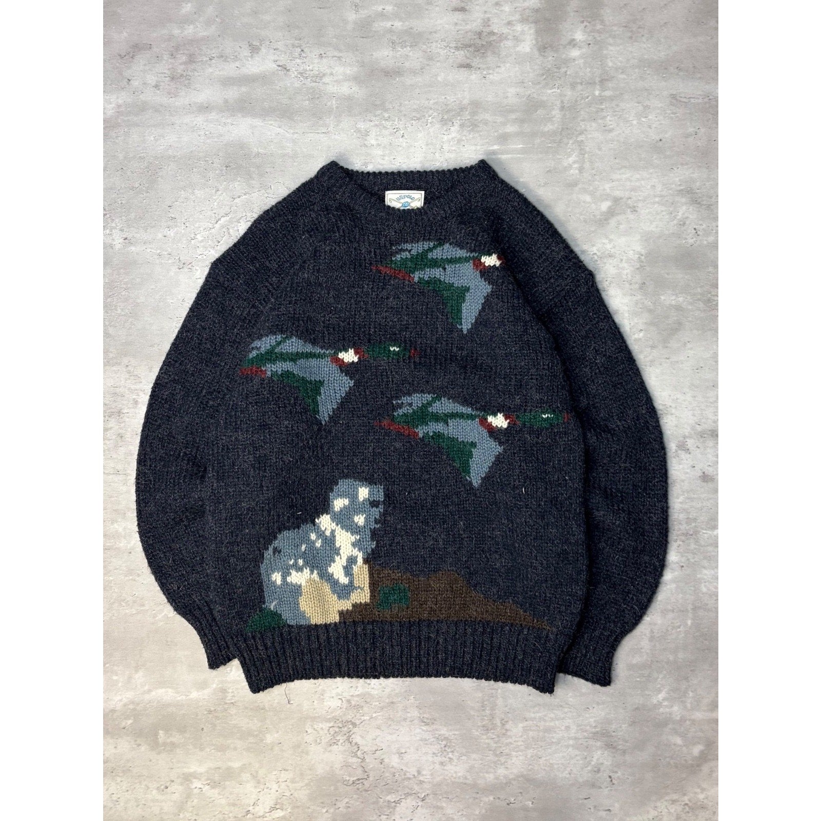 Vintage US Polo Assn Duck Print Pullover Knit Sweater Size Small