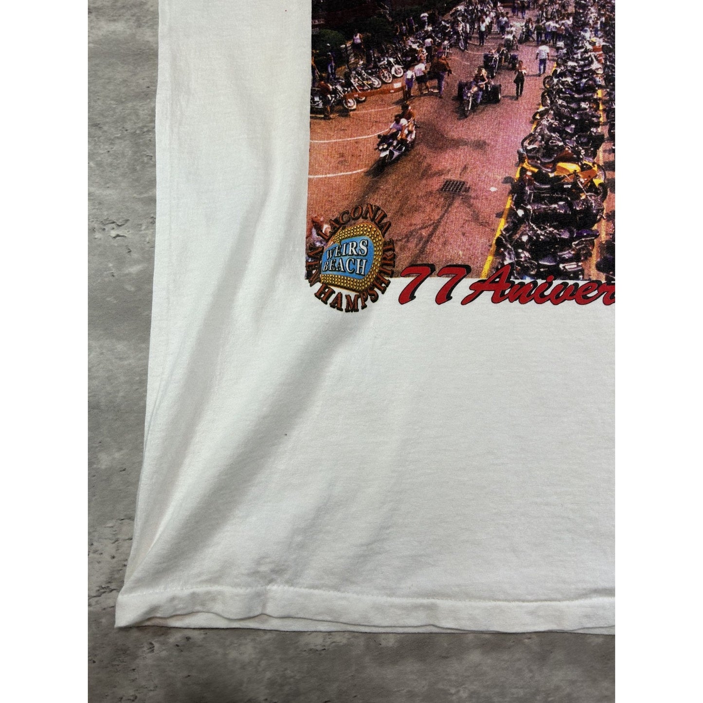 Vintage 2000 Laconia Motorcycle Event 77th Anniversary Graphic T-Shirt Sz Large