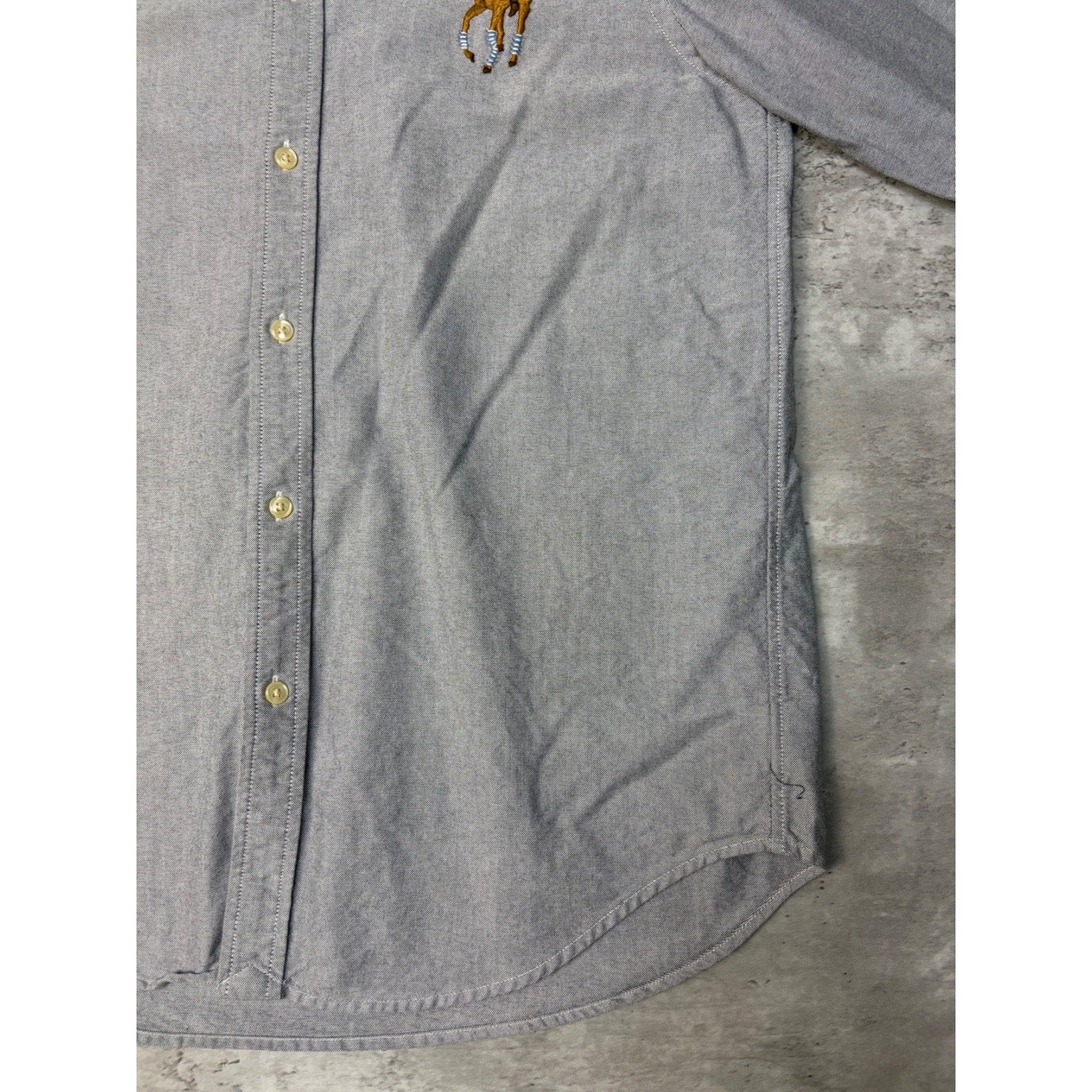 Vintage Polo Ralph Lauren Embroidered Big Pony Button Up Shirt Size XL YOUTH