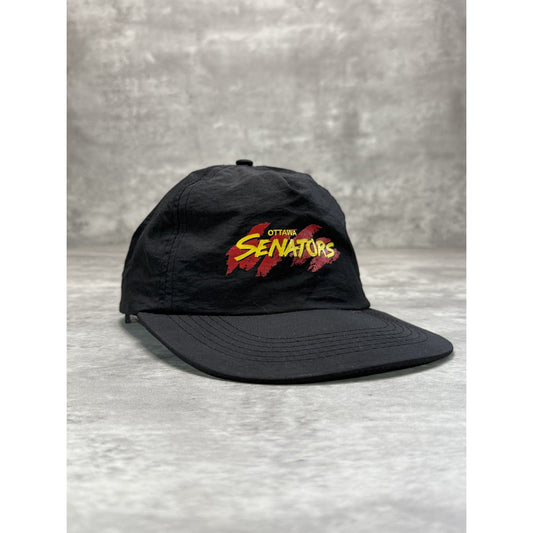 Vintage 90s Ottawa Senators NHL Graphic Spellout Hockey Snapback Hat OSFA