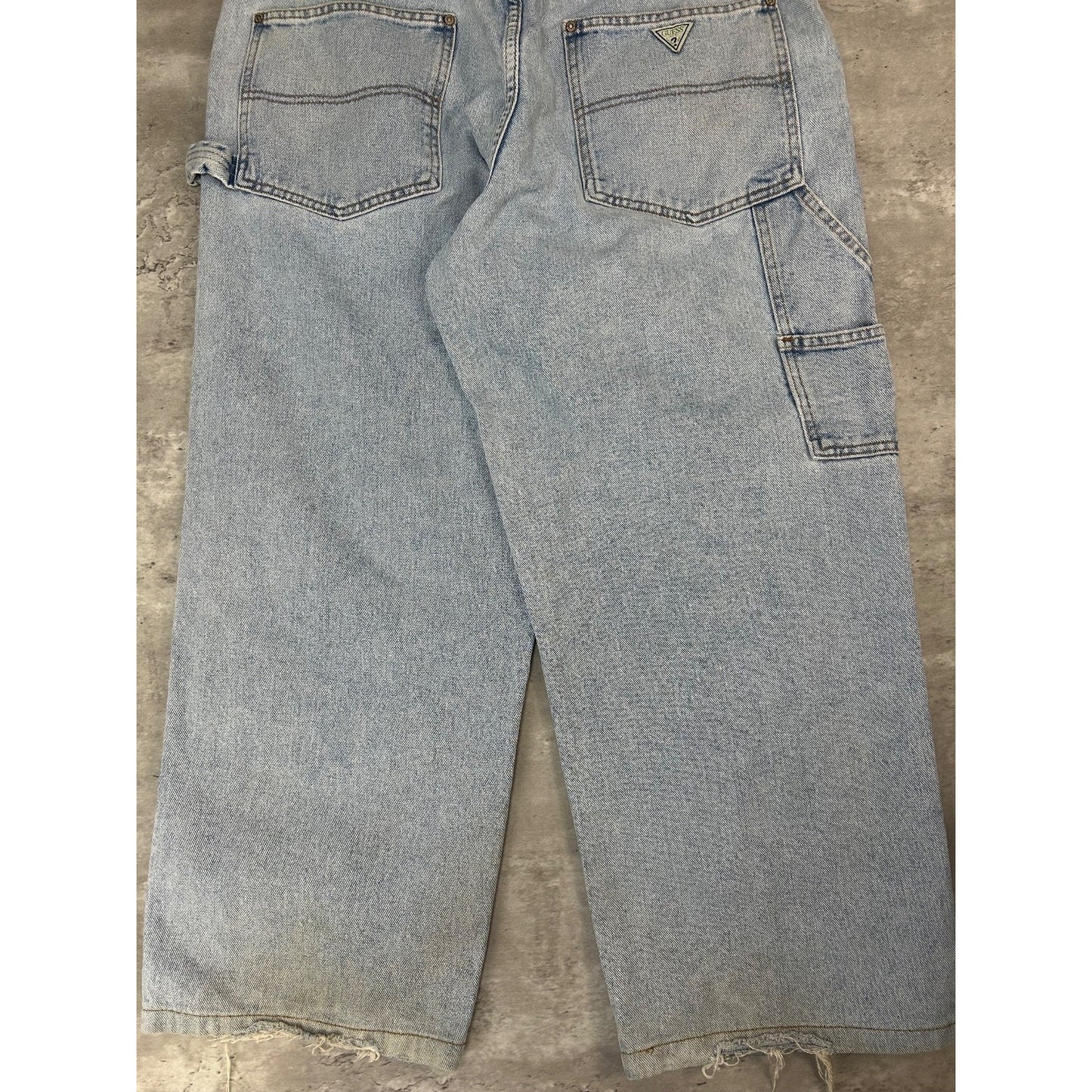 Vintage 90s Guess Jeans Light Wash Denim Carpenter Pants Size 36