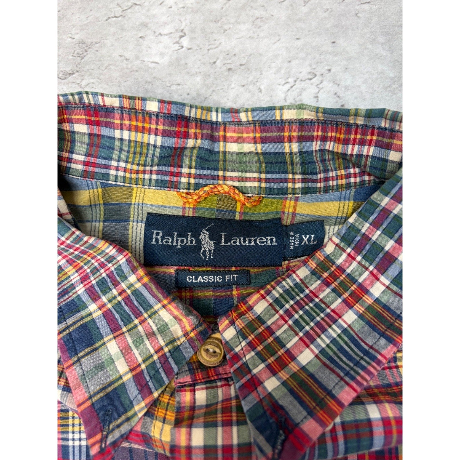 Vintage Polo Ralph Lauren Embroidered Pony Plaid Button Up Shirt Size XL