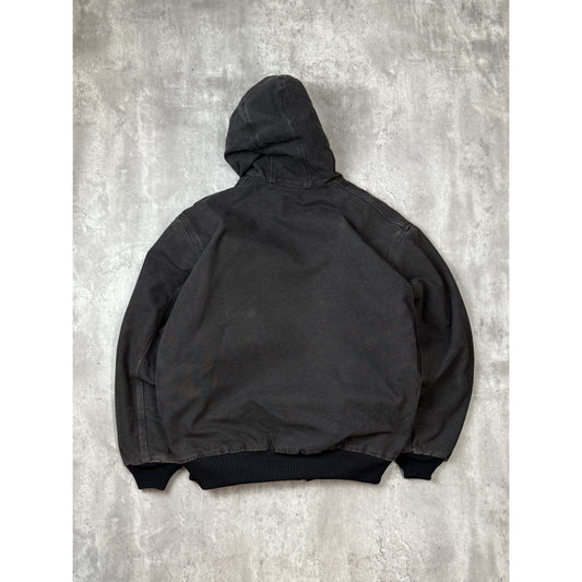 Vintage Carhartt Quilted Lined Canvas Workwear Hooded Active Jacket Size XL
