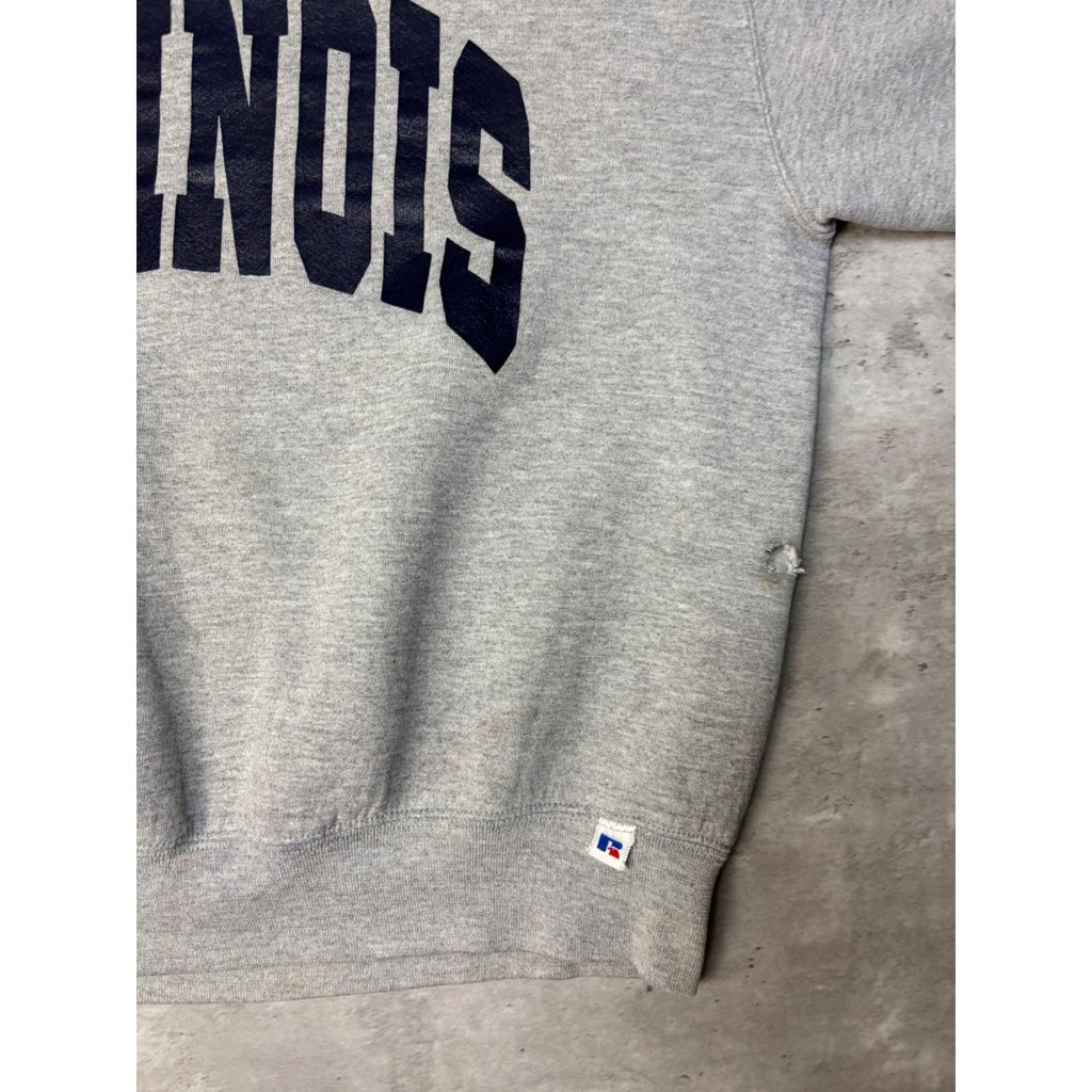 Vintage Illinois Fighting Illini NCAA Arc Spellout Graphic Sweatshirt Size Large