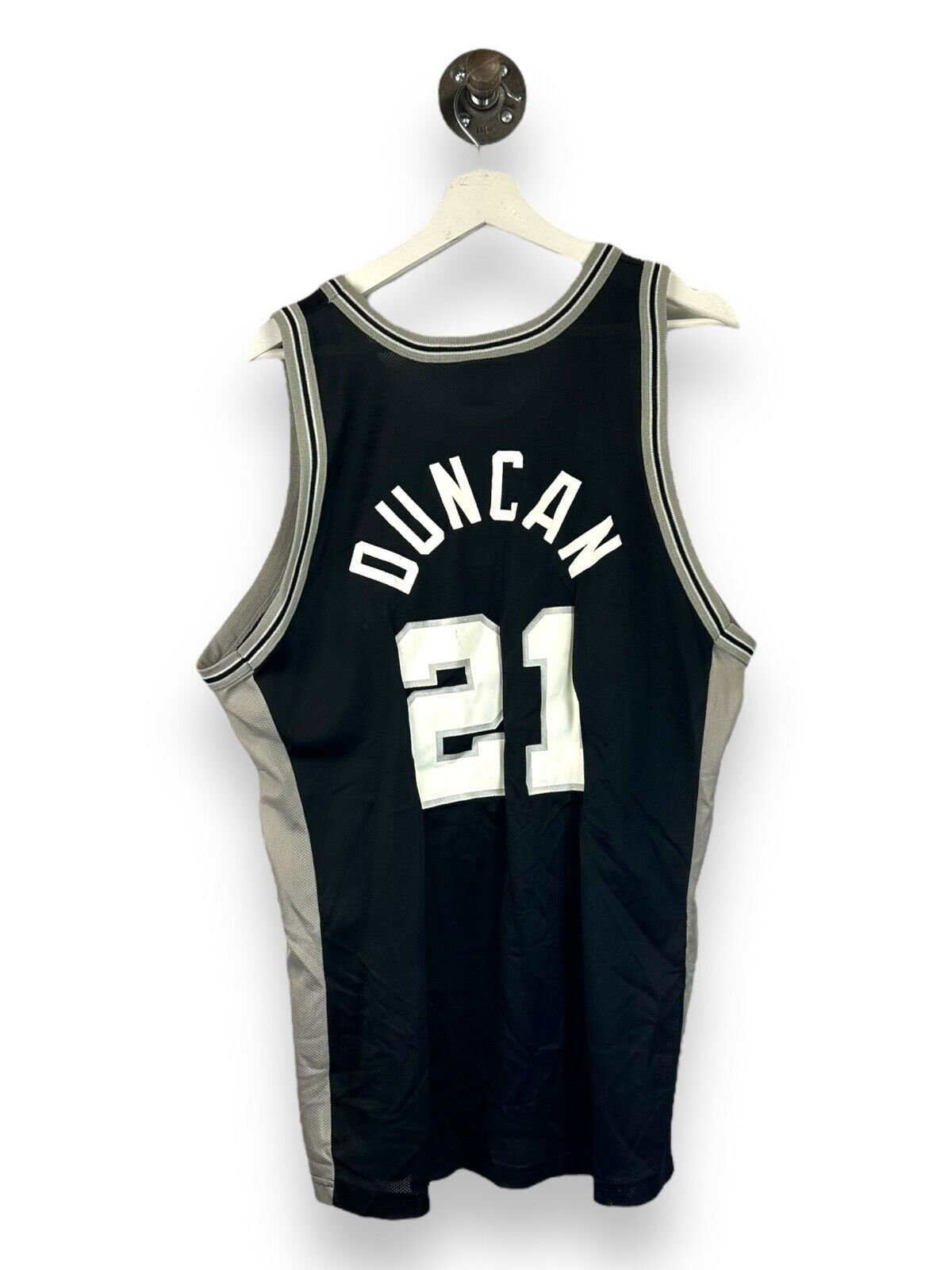 Vintage Tim Duncan #21 San Antonio Spurs NBA Champion Jersey Size 48 XL Black