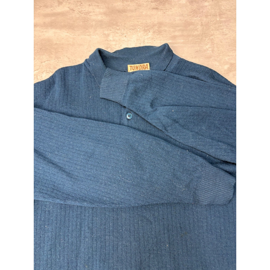 Vintage 80s/90s Tundra 1/4 Button Collared Knit Sweater Size XL