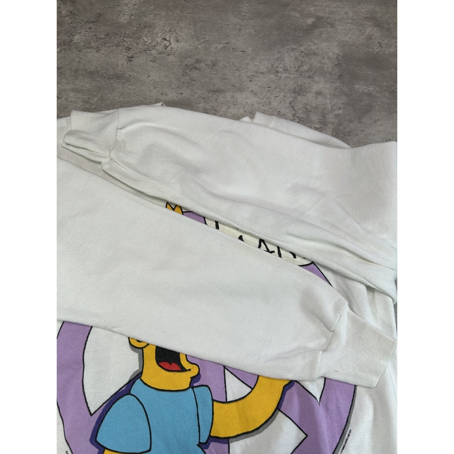 Vintage 1980 The Simpsons Bart Peace Man Big Graphic Sweatshirt Size Large