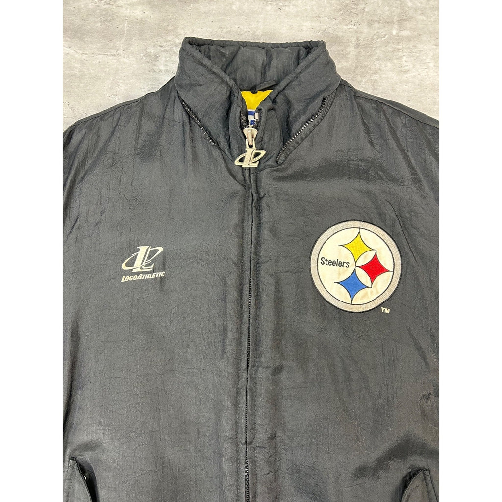 Vintage 90s Pittsburgh Steelers NFL Insulated Full Zip Jacket Size Medium