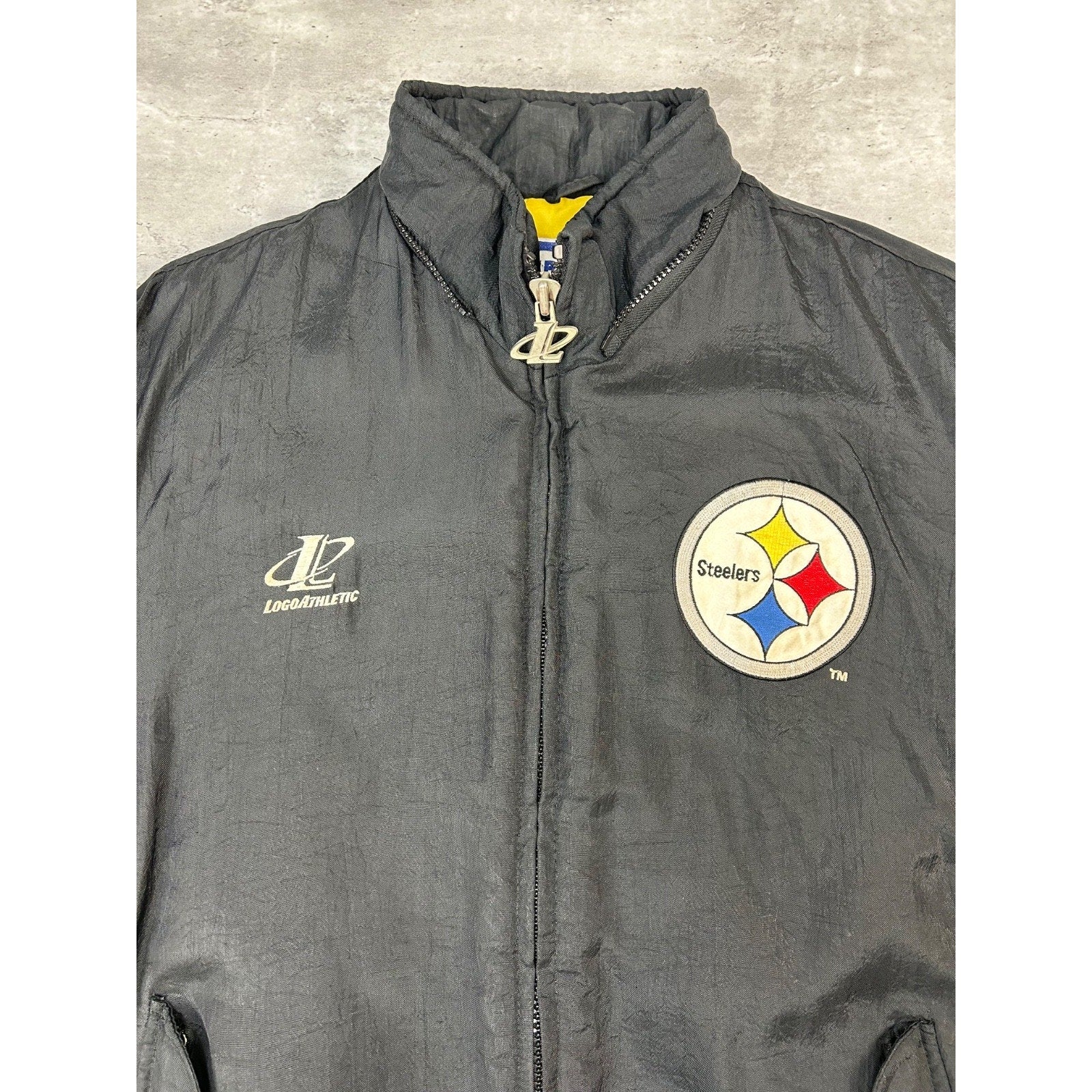 Vintage 90s Pittsburgh Steelers NFL Insulated Full Zip Jacket Size Medium