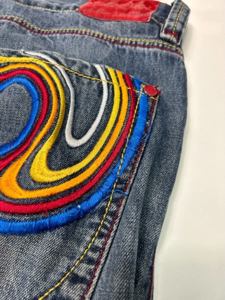 Vintage Y2K COOGI Jeans Baggy Fit Medium Wash Embroidered Denim Pants Size 39