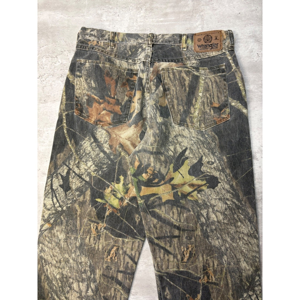 Vintage Wrangler Mossy Oak Breakup Camo Double Knee Hunting Pants Size 34