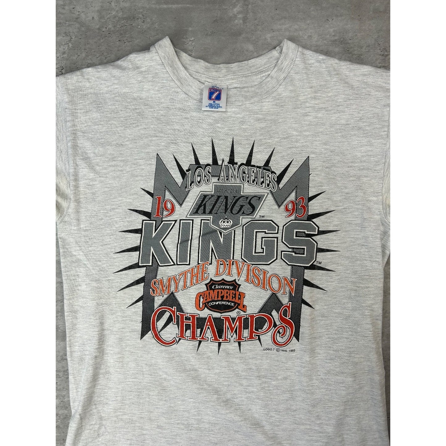Vintage 1993 Los Angeles Kings NHL Smythe Division Champs T-Shirt Size Medium