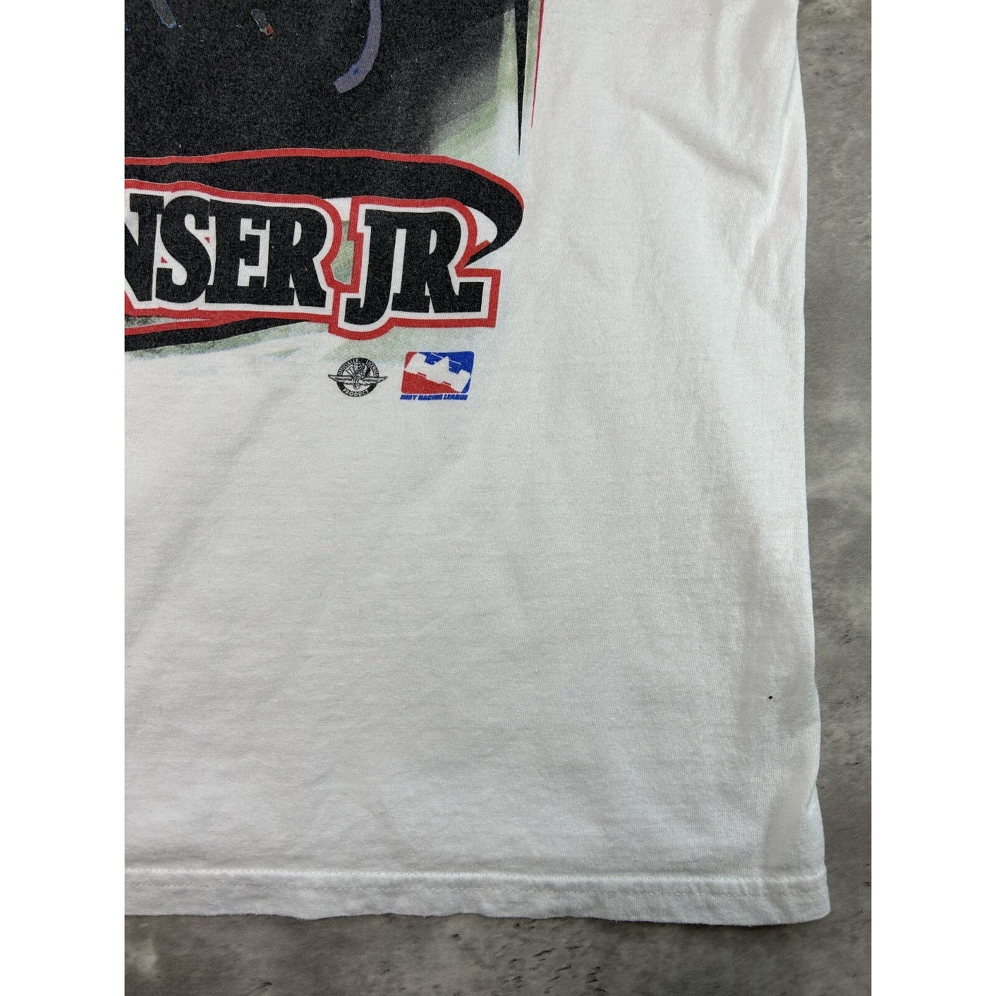 Vintage 90s Al Unser Jr #3 Indy Racing League Graphic T-Shirt Size Large