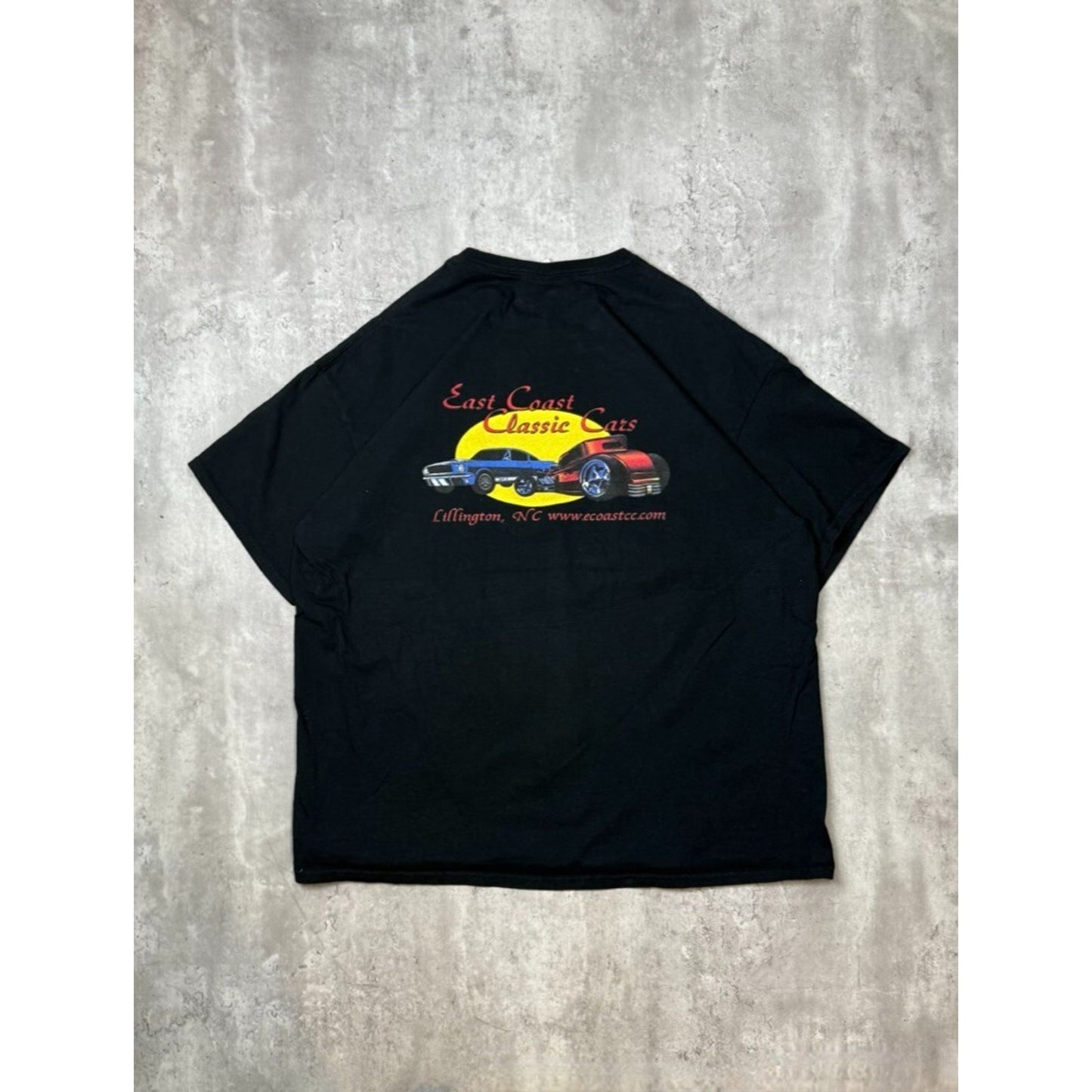 Vintage East Coast Classic Cars Destination Graphic T-Shirt Size 2XL Black
