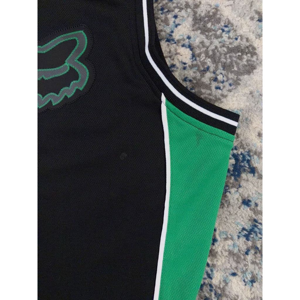 Vintage Fox Racing Embroidered Logo Two Tone Basketball Jersey Size Medium