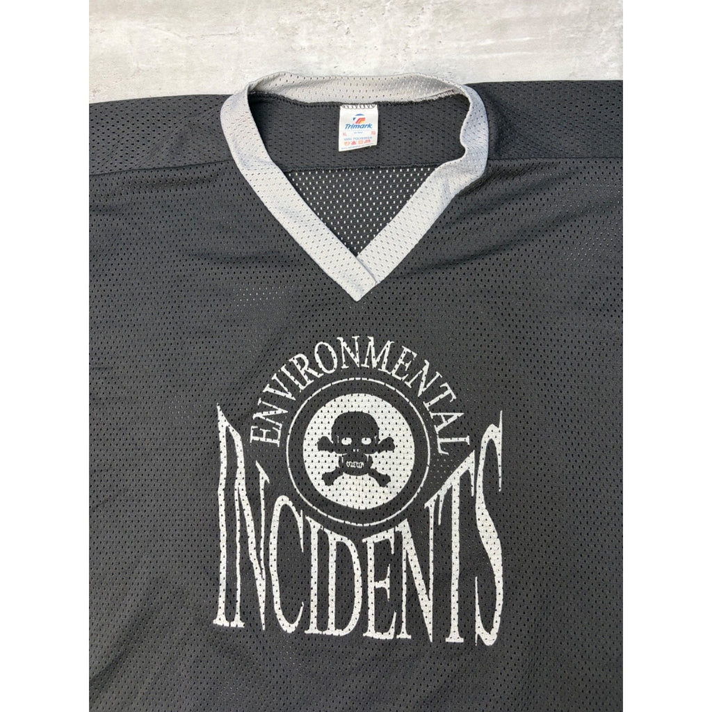 Vintage Environmental Incidents Skull Graphic Hockey Jersey Size XL