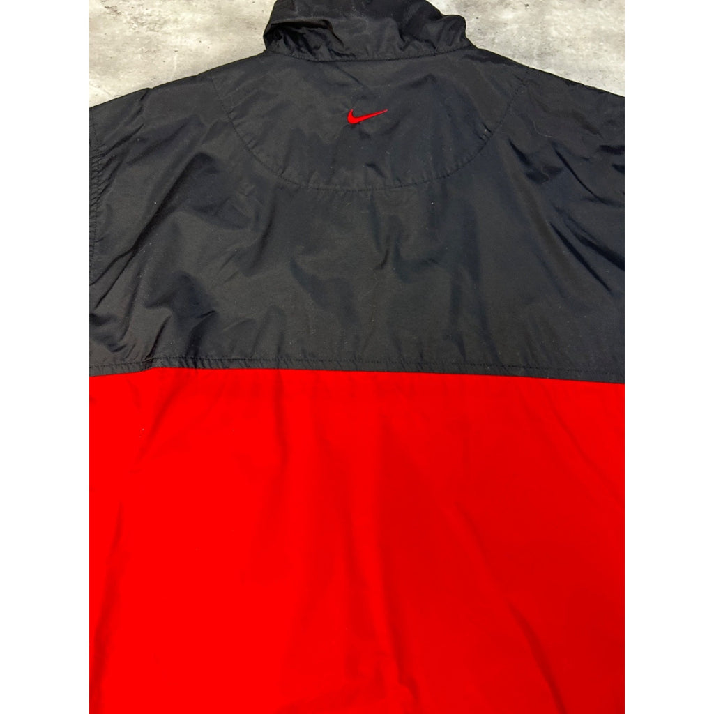 Vintage 90s Nike Embroidered Spellout Two Tone Nylon Windbreaker Jacket Sz Large